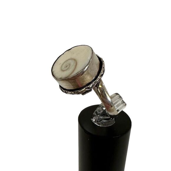 💕 Shiva Eye Sterling Silver overlay Ring Handmade Minimalist Victorian Style - Picture 4 of 6